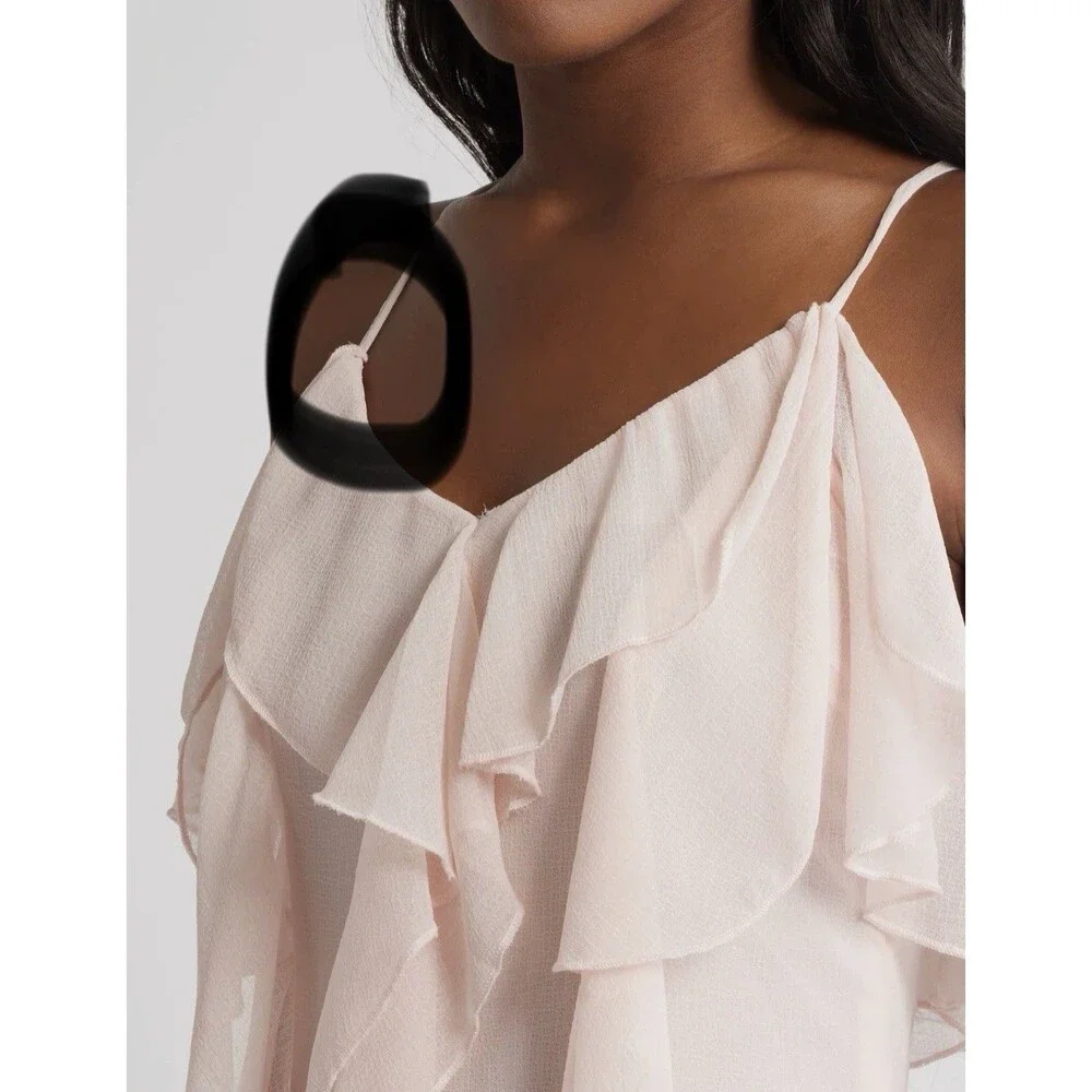 Vero Moda Women Camille Ruffle Detail Slipdress Size Medium New With Flaw Blue - Picture 5 of 8